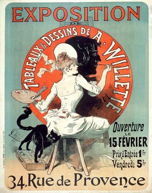 French vintage poster for paintings exposition